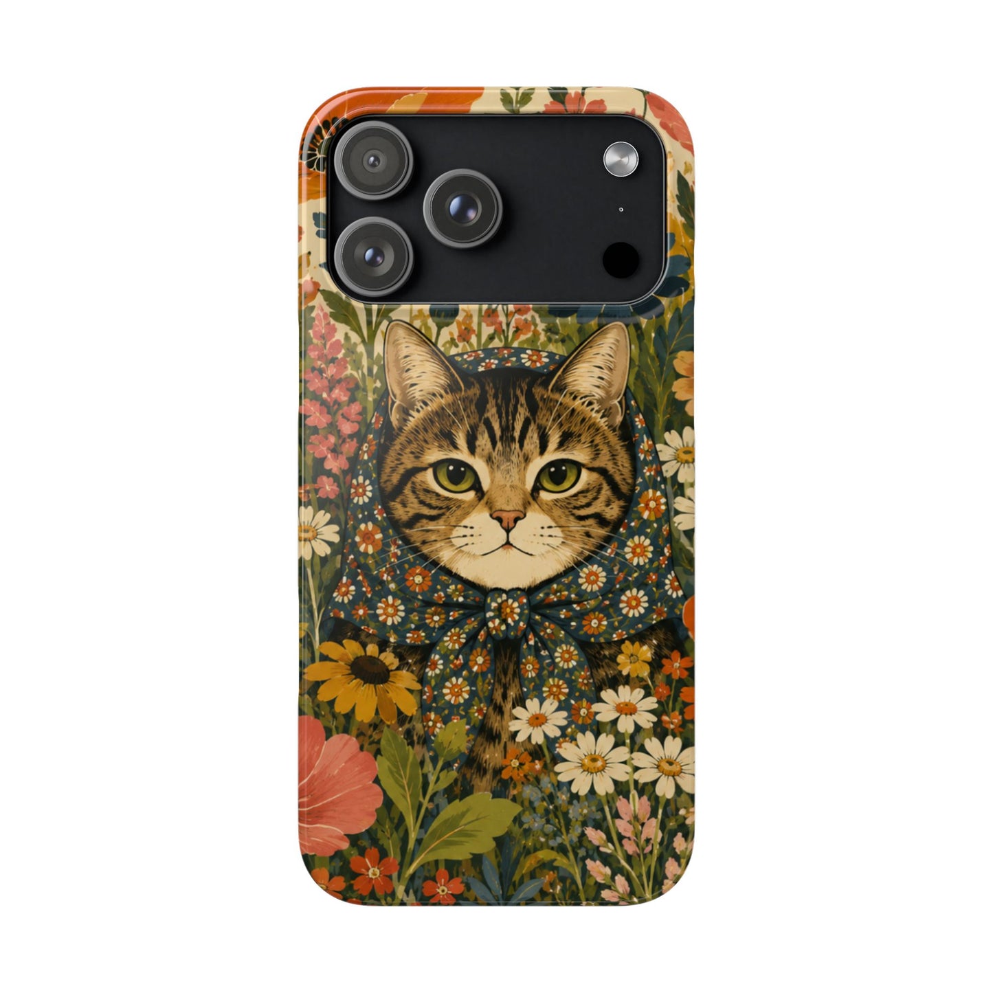 Babushka Cat Peeky Gardens Snap Phone Case