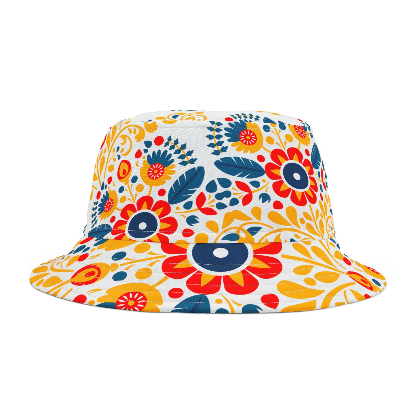 Polish Folk Art, Floral Wycinanki Bucket Hat (AOP)