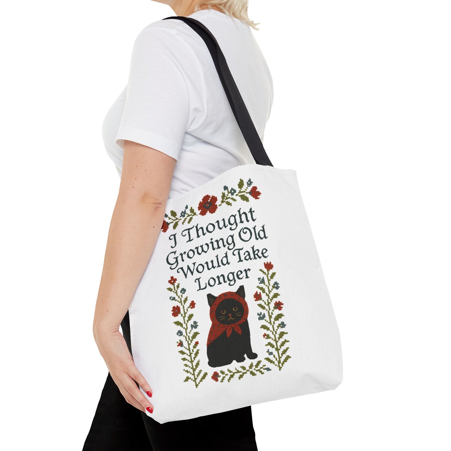Babushka Cat-Black Cat Tote Bag