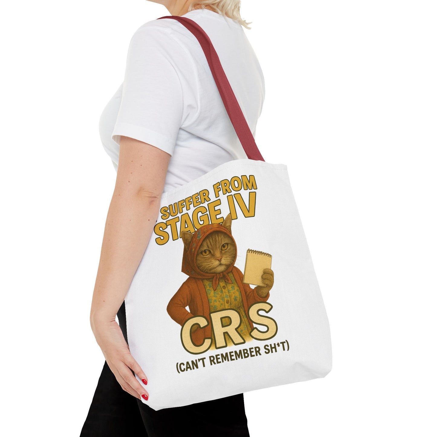 Babushka Cat Tote Bag, Aging Humor for Cat Lovers