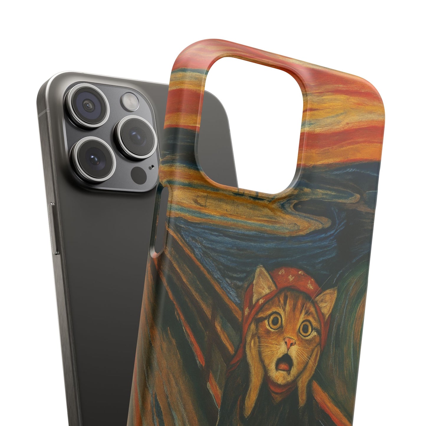Babushka Cat x Edvard Munch The Scream Parody Art Snap Case