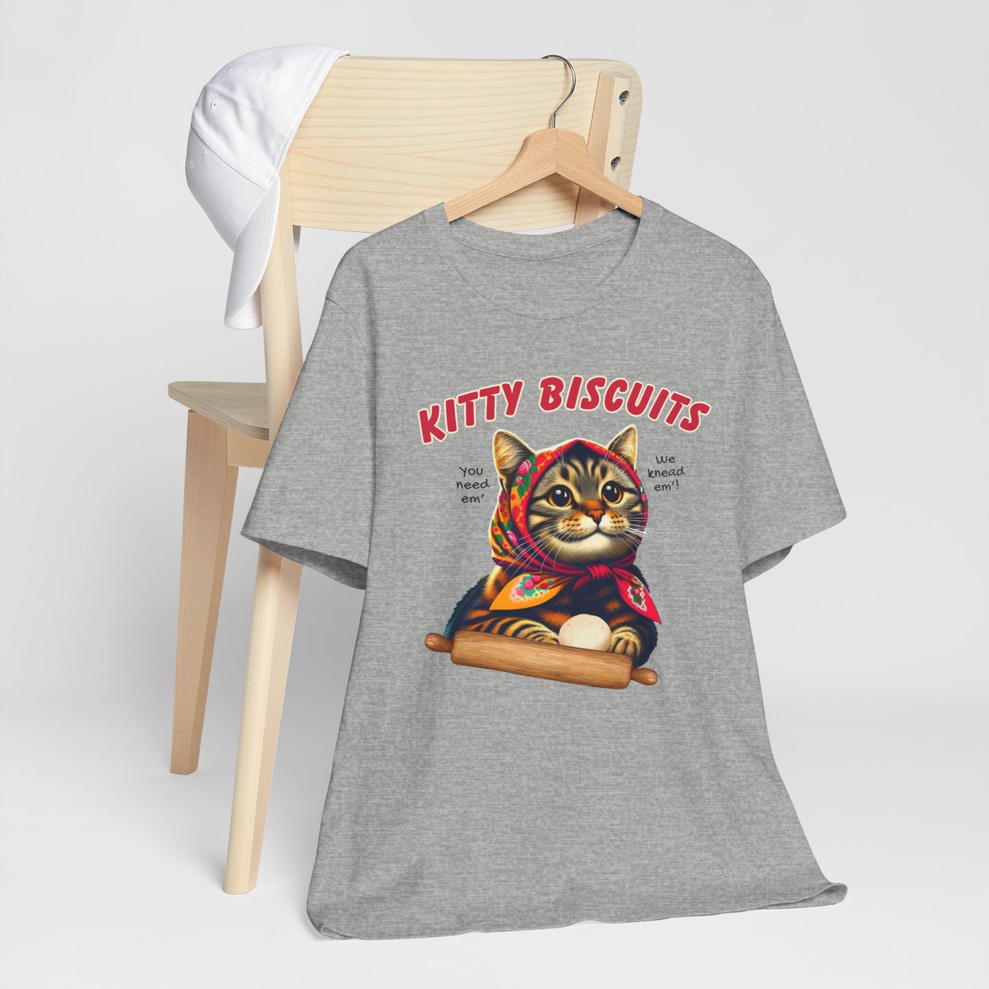 Kitty Biscuits Babushka Cat Unisex Jersey Short Sleeve Tee