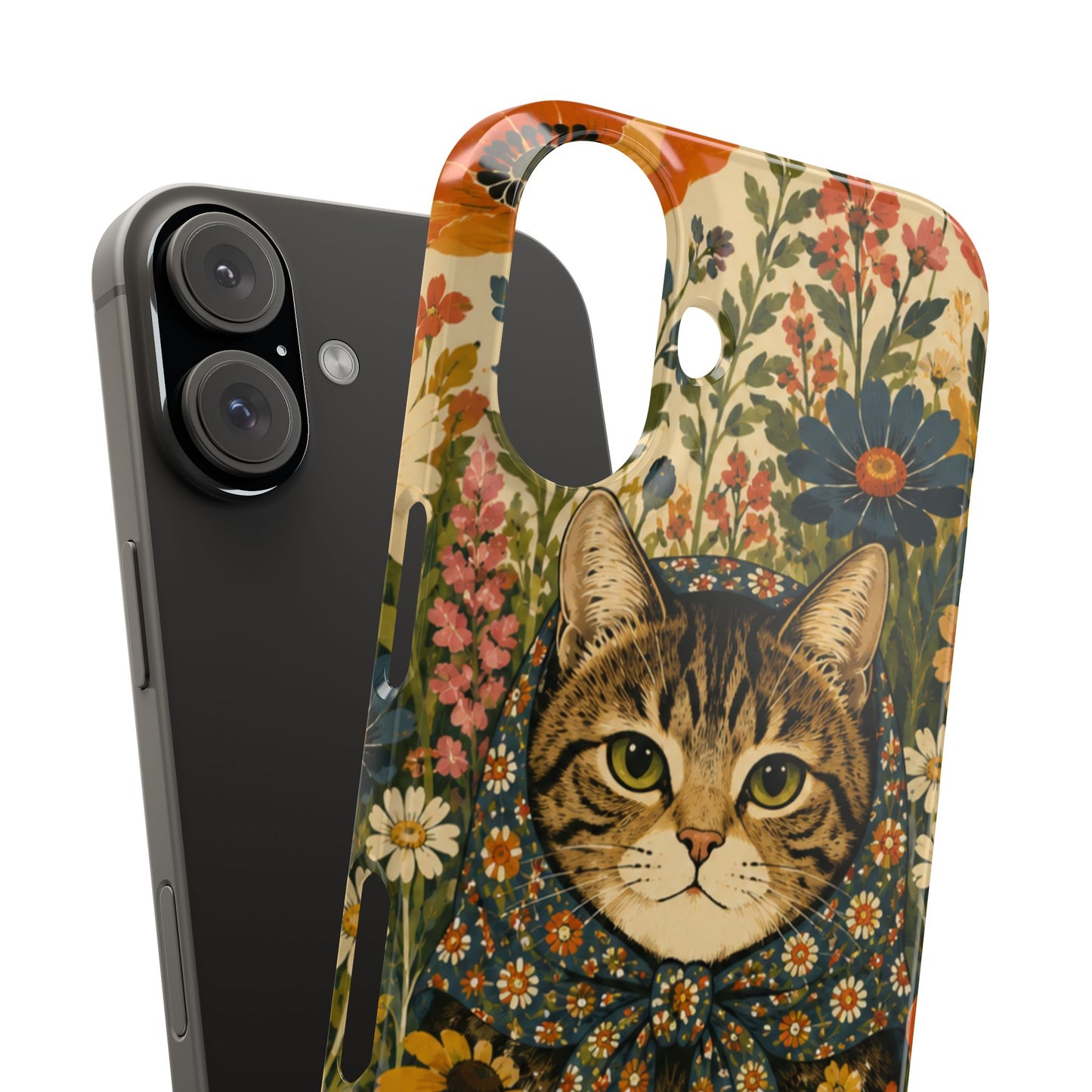 Babushka Cat Peeky Gardens Snap Phone Case