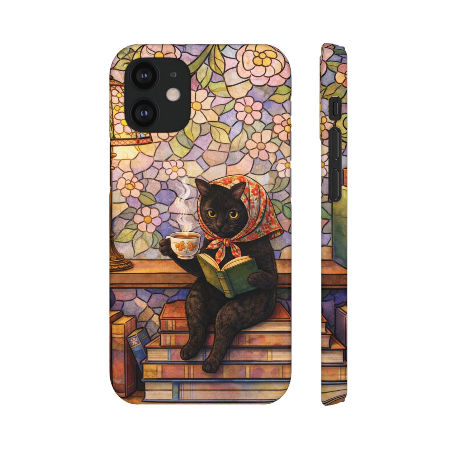 Babushka Cat Reads Artistic Literary Snap Phone Cases