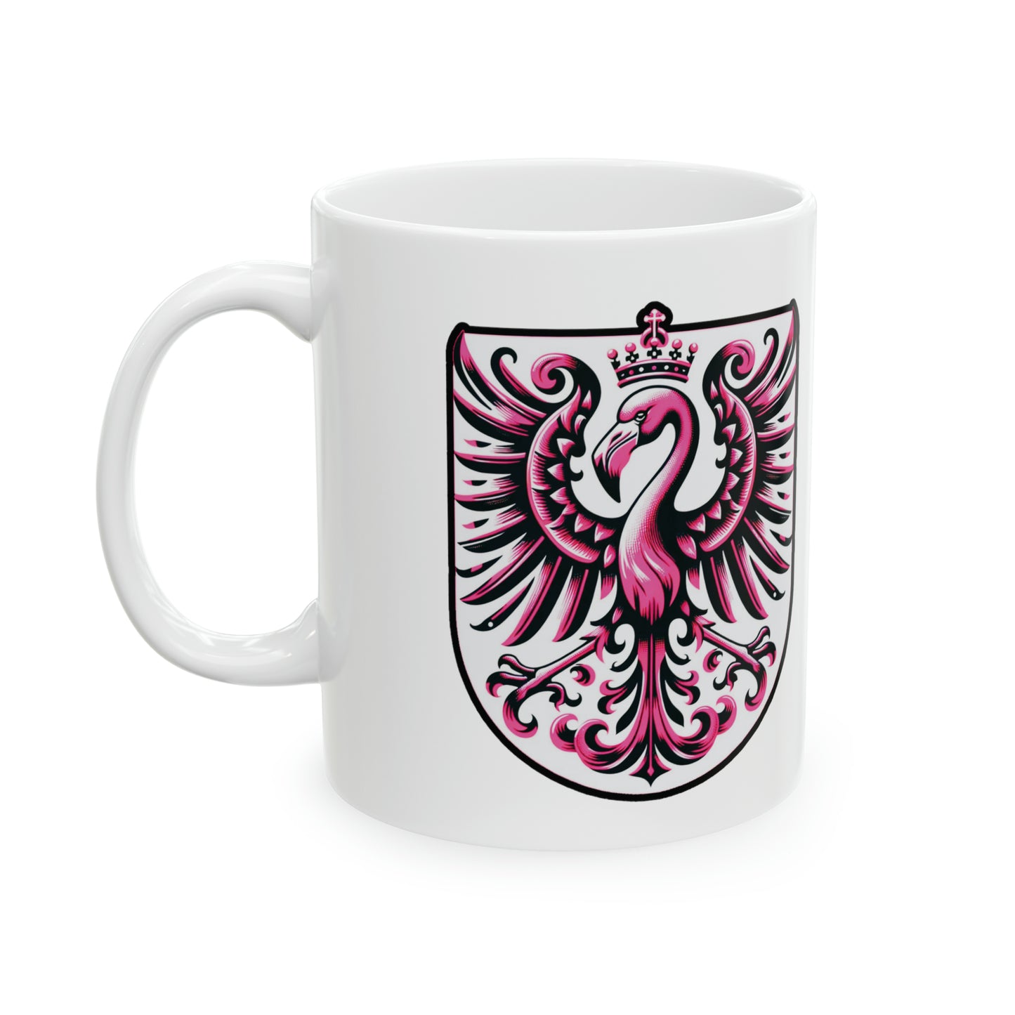 Pink Flamingo Falcon, Quirky Polish Pride Mug 11 oz.