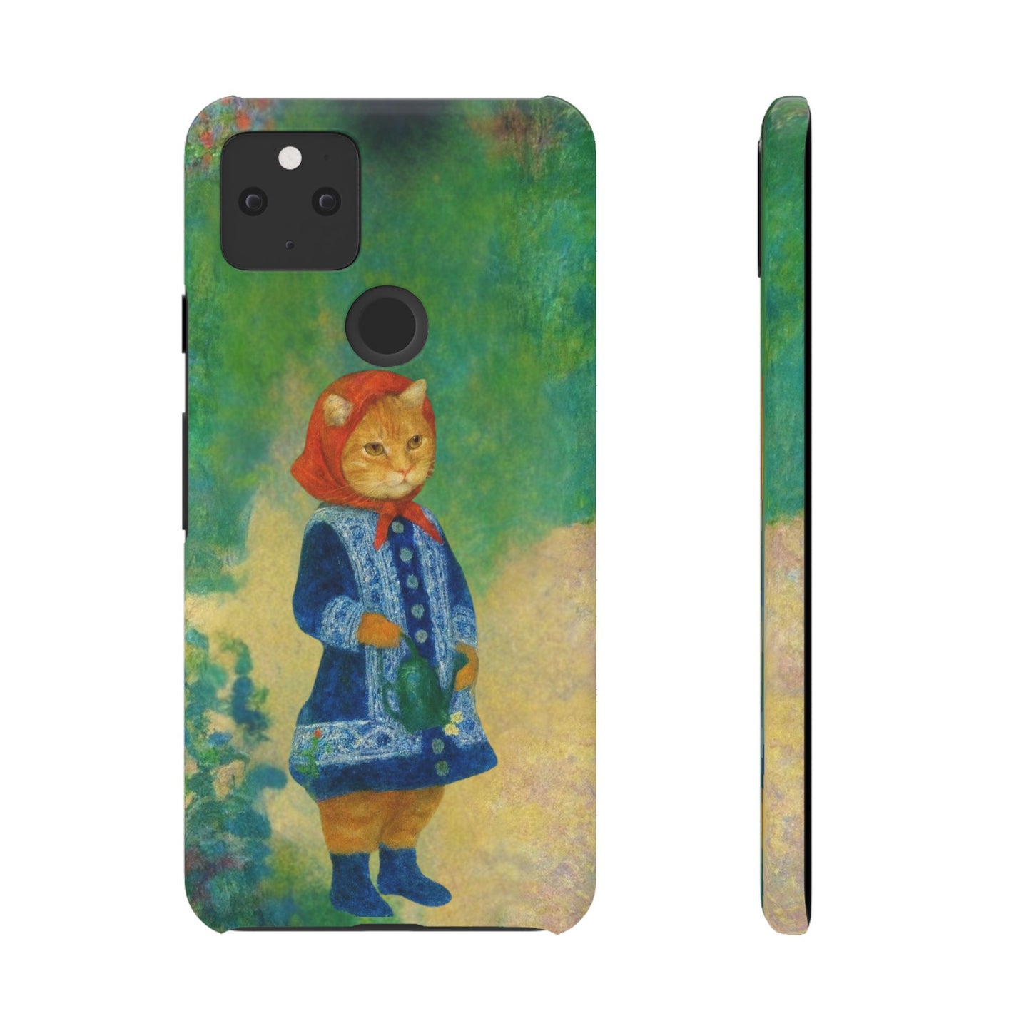 Babushka Cat With a Watering Can x Renoir Funny Art  Slim Phone Case
