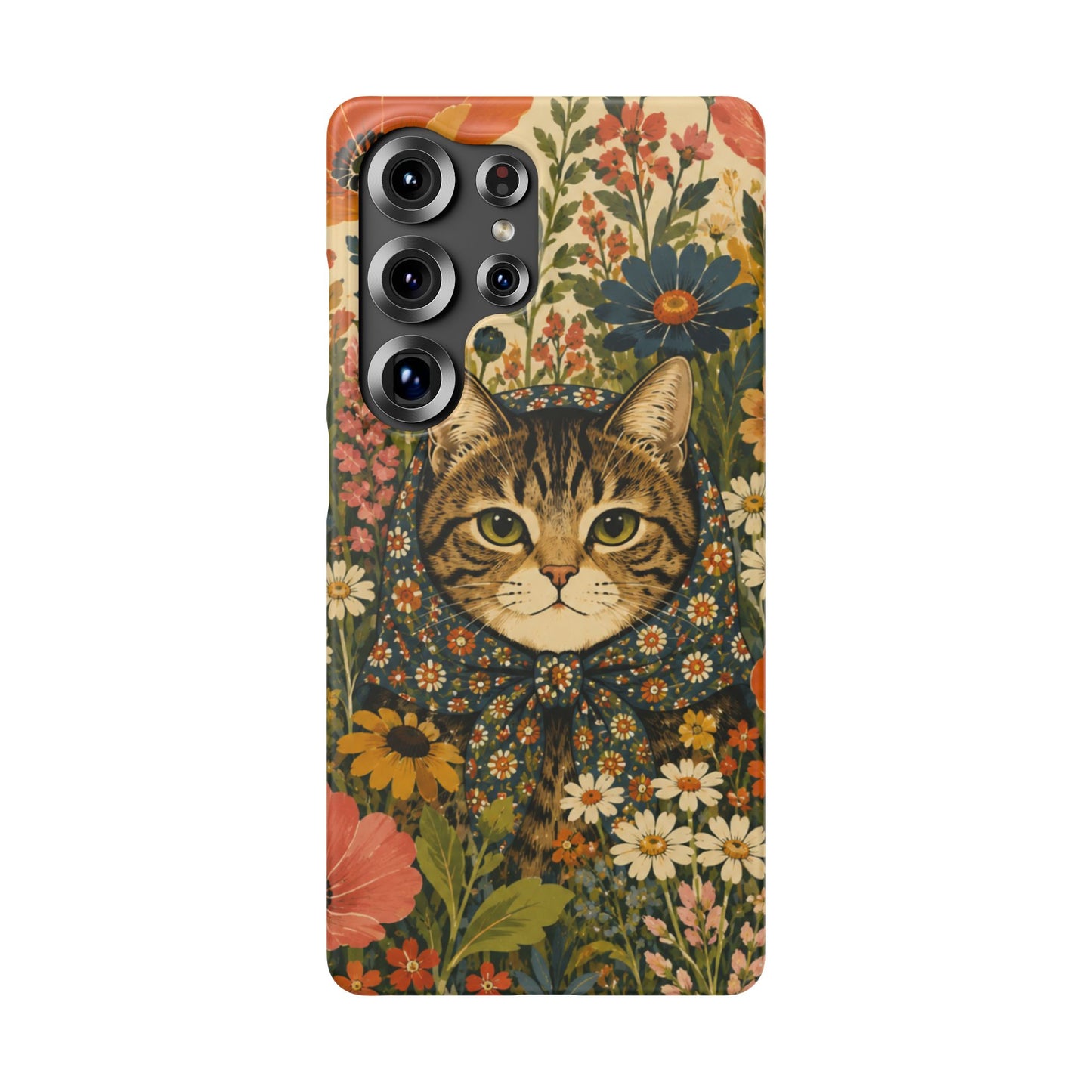 Babushka Cat Peeky Gardens Snap Phone Case