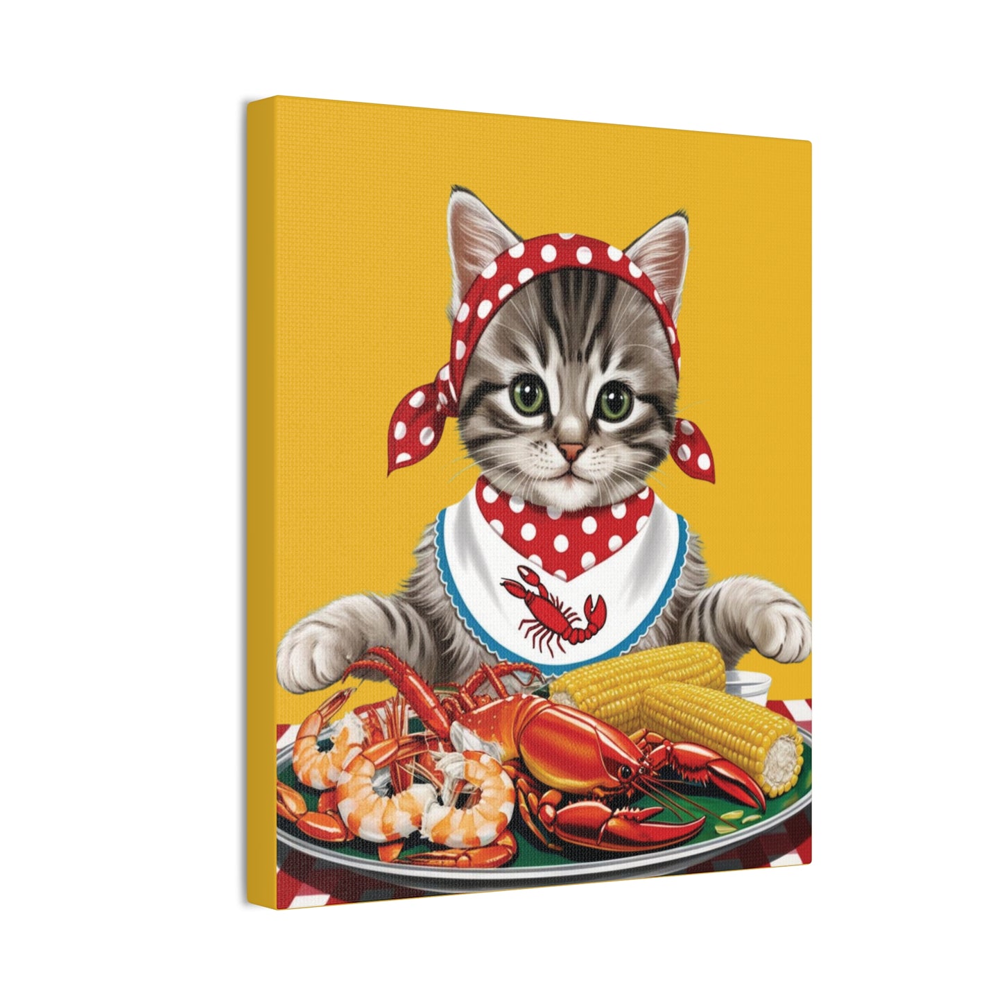 Kitten Low Country Seafood Boil Design, Kitschy Kitten Art