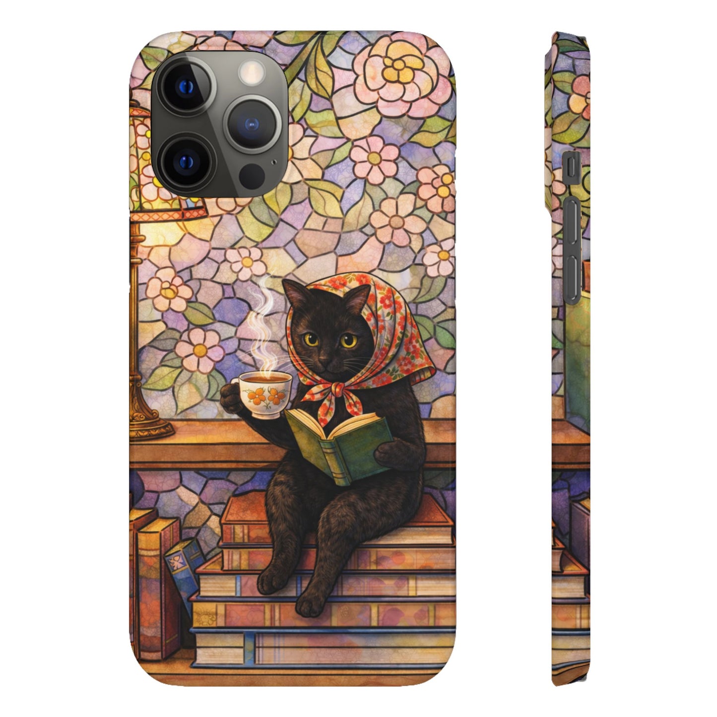 Babushka Cat Reads Artistic Literary Snap Phone Cases
