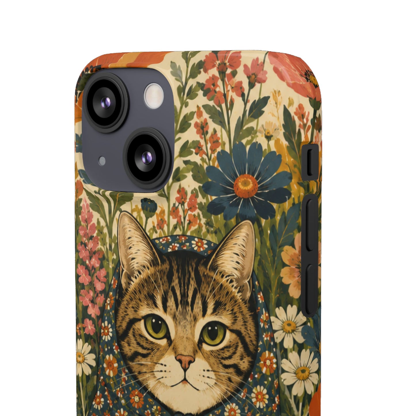 Babushka Cat Peeky Gardens Snap Phone Case