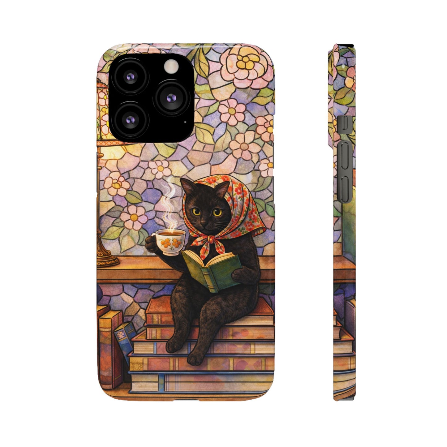 Babushka Cat Reads Artistic Literary Snap Phone Cases