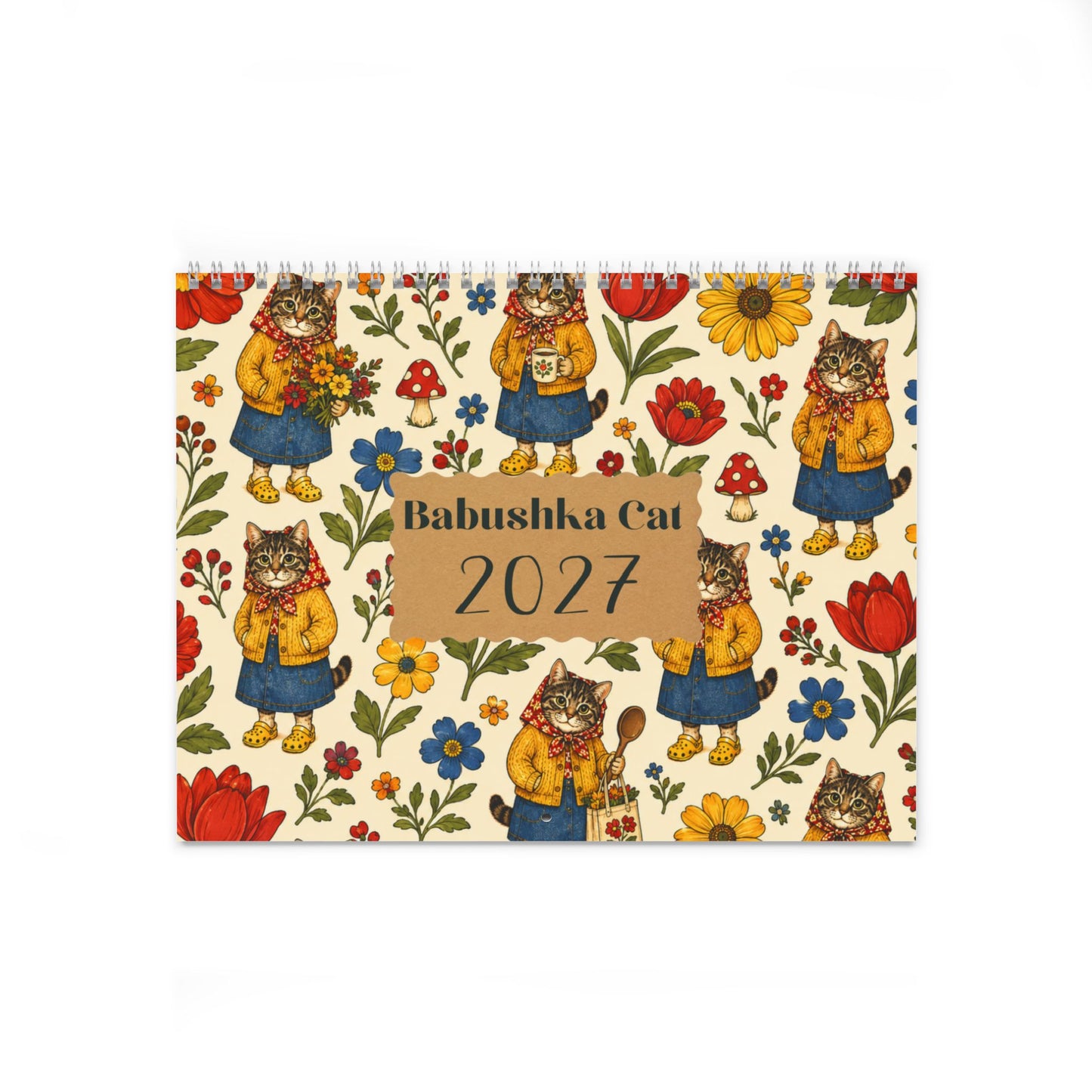 Babushka Cat 2027 Wall Calendar (2 Sizes)