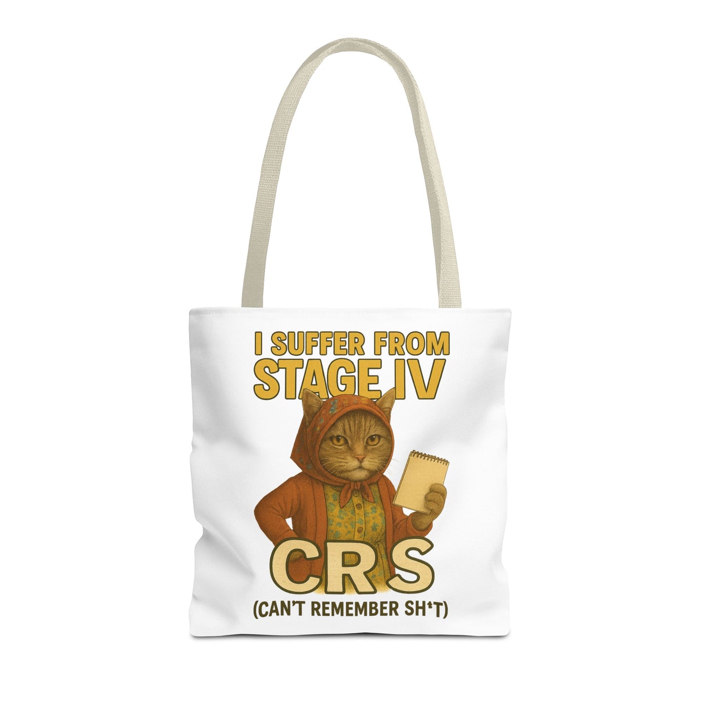 Babushka Cat Tote Bag, Aging Humor for Cat Lovers