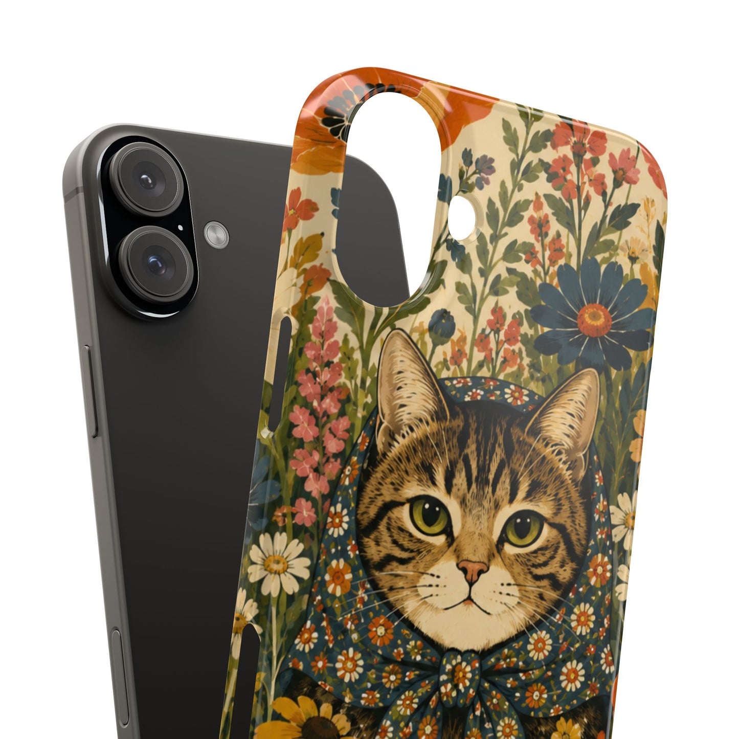 Babushka Cat Peeky Gardens Snap Phone Case