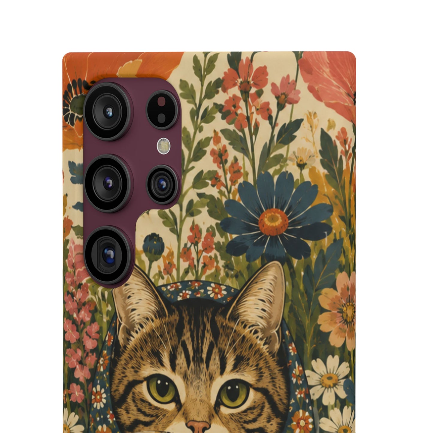 Babushka Cat Peeky Gardens Snap Phone Case
