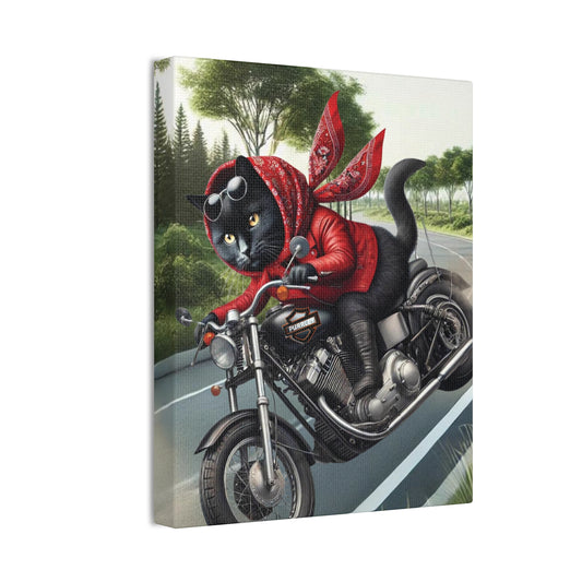 Purrley Maven, Motorcycle Cat, Sassy Kitty Kitschy Cat Art