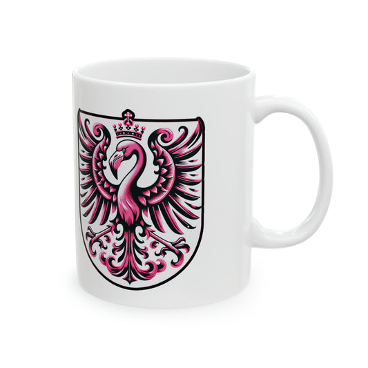 Pink Flamingo Falcon, Quirky Polish Pride Mug 11 oz.