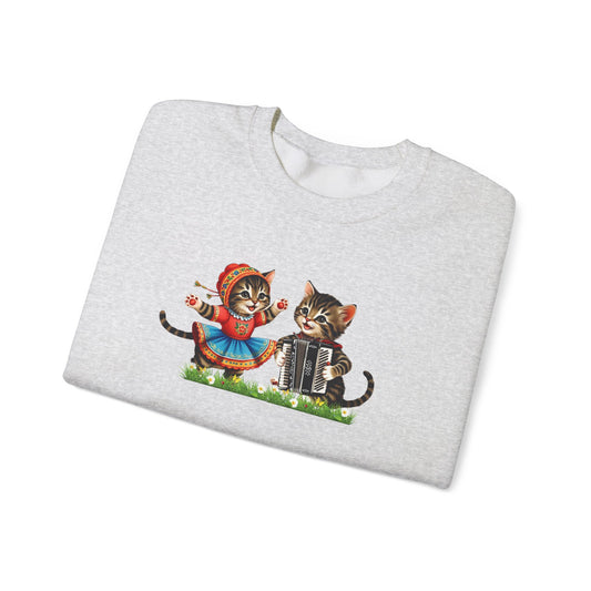 Kittens Polka Dancing, Kitschy Cat Sweatshirt for Polish Pride