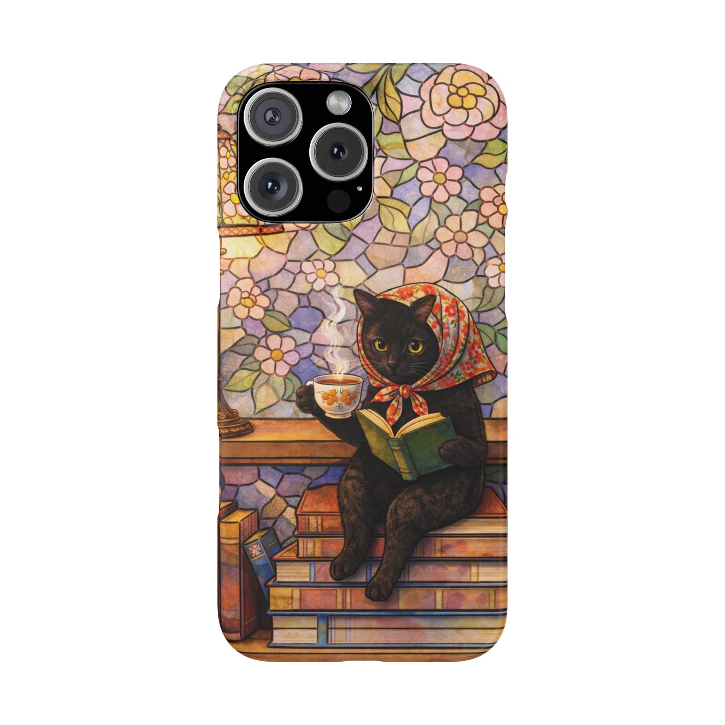 Babushka Cat Reads Artistic Literary Snap Phone Cases