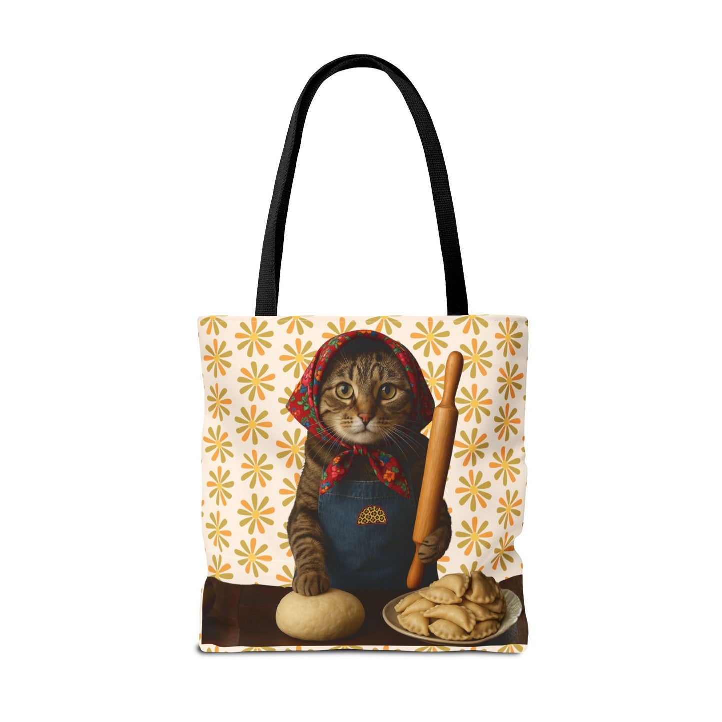 Babushka Cat ™ Adorable Polish Theme Tote Bag (AOP), Pierogi Gifts