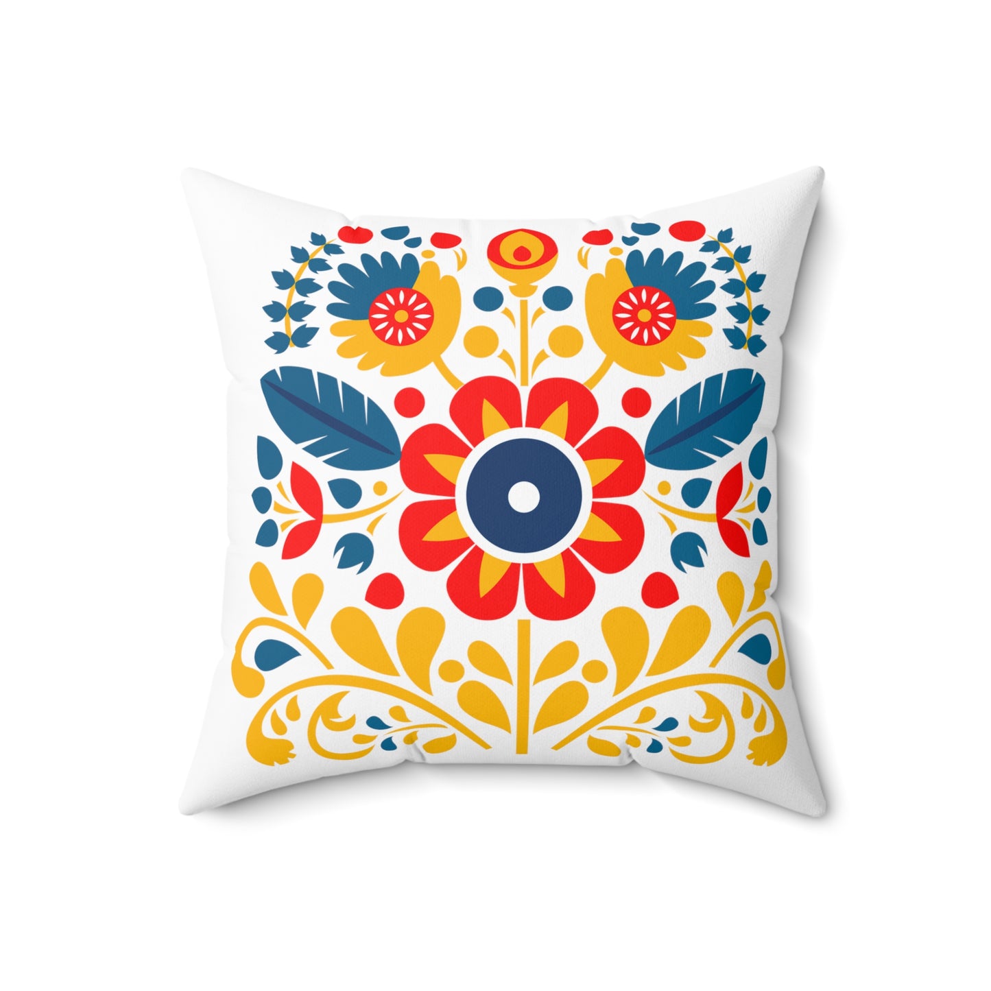 Polish Folk Art, Wycinanki Spun Polyester Square Pillow