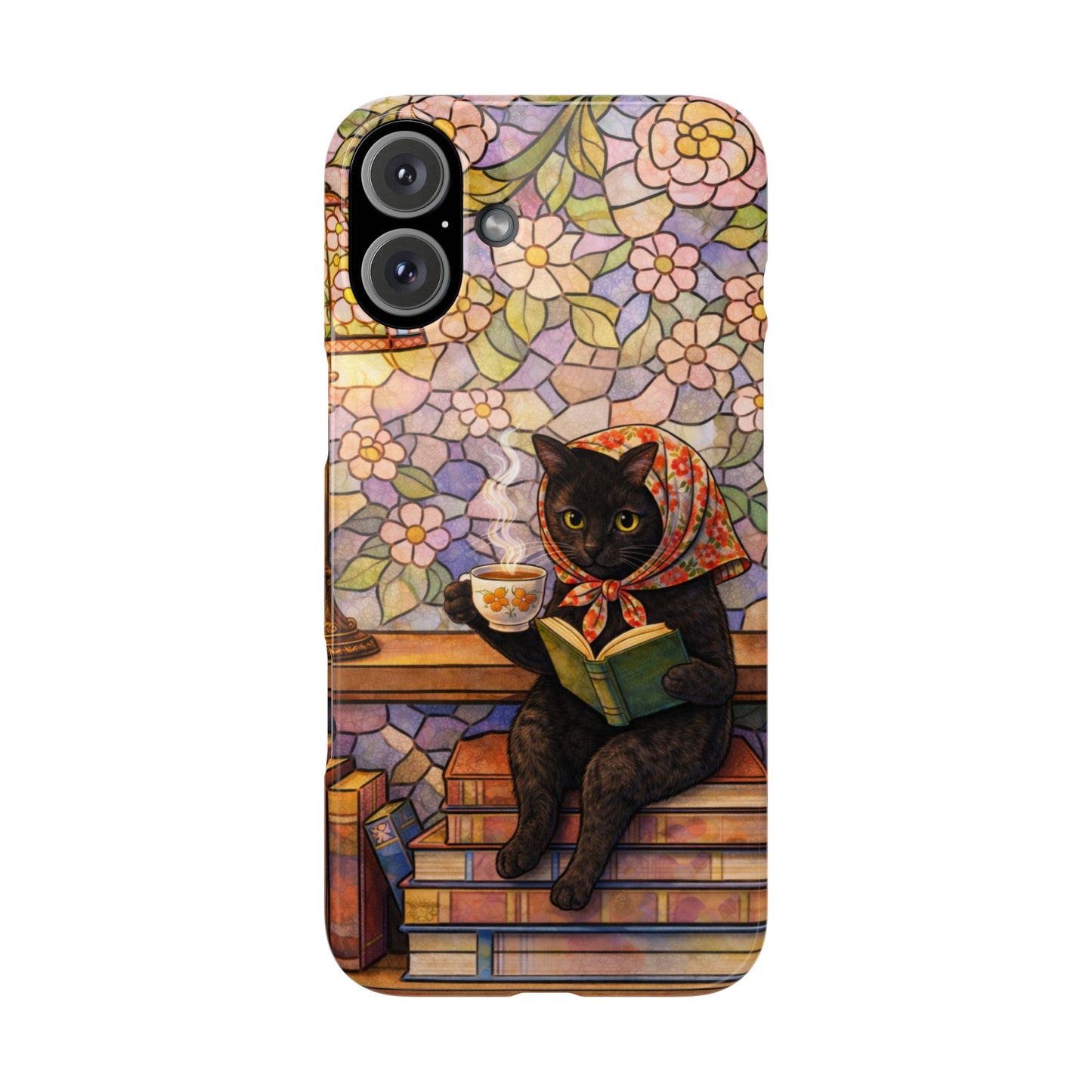Babushka Cat Reads Artistic Literary Snap Phone Cases