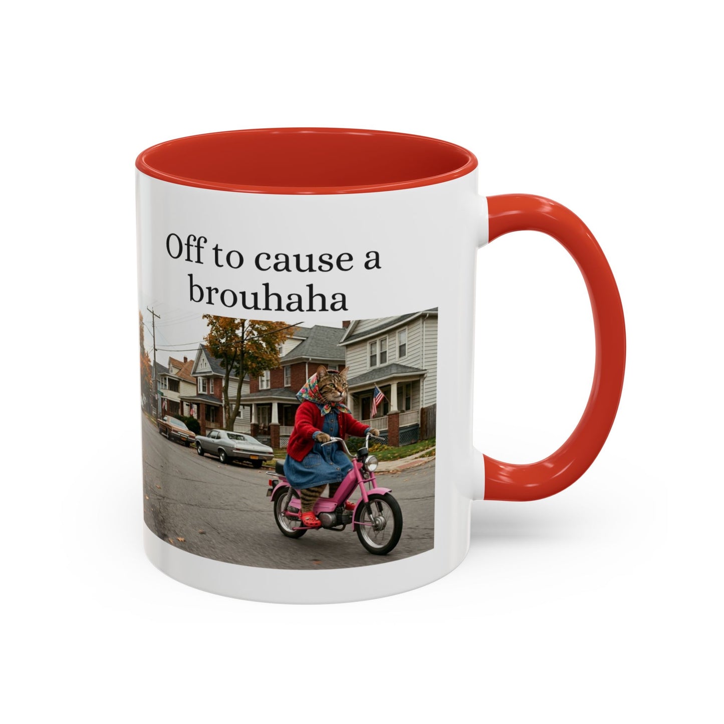 Off to Cause a Brouhaha Accent Coffee Mug (11, 15oz)