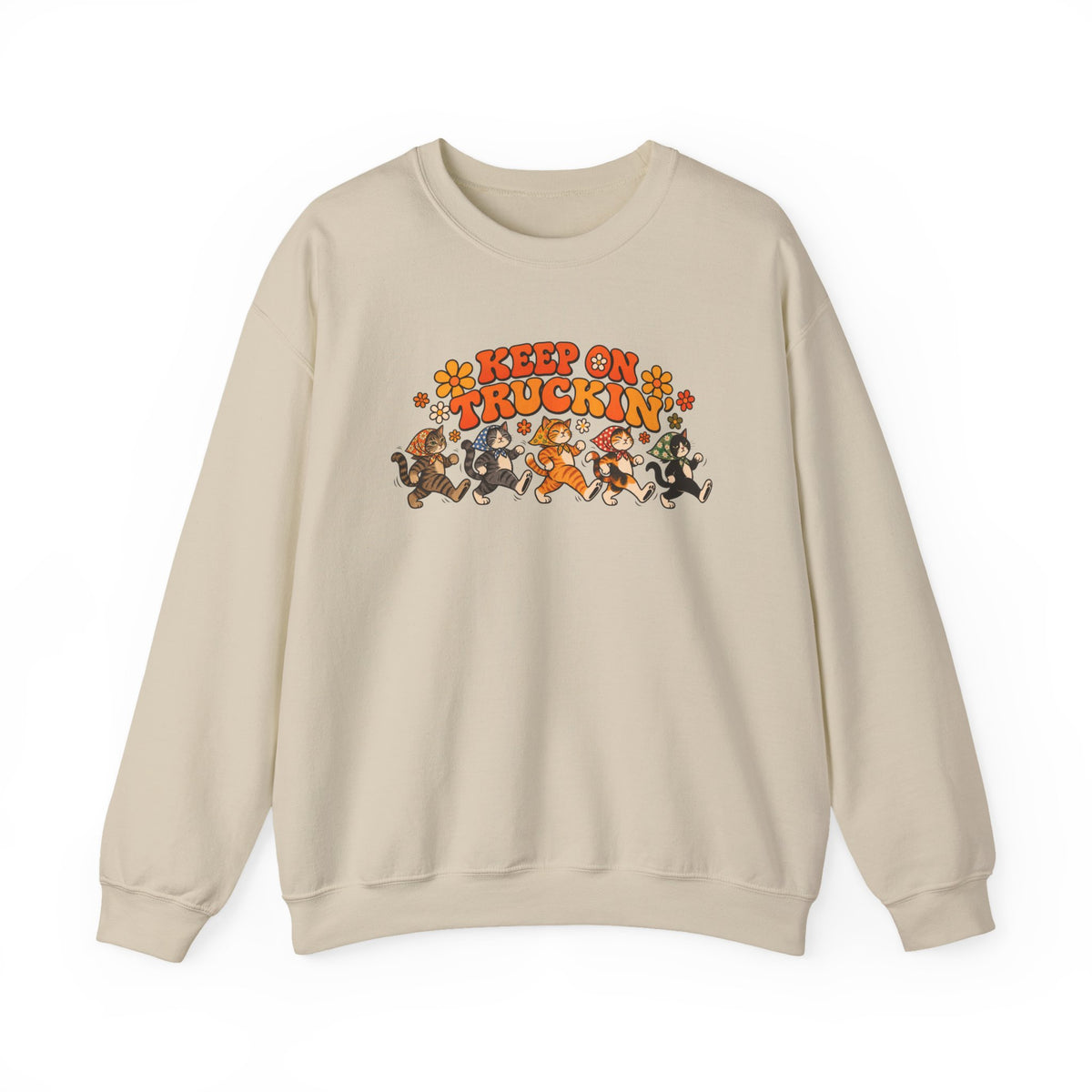 Babushka Cat Keep on Truckin' Unisex Heavy Blend™ Crewneck Sweatshirt