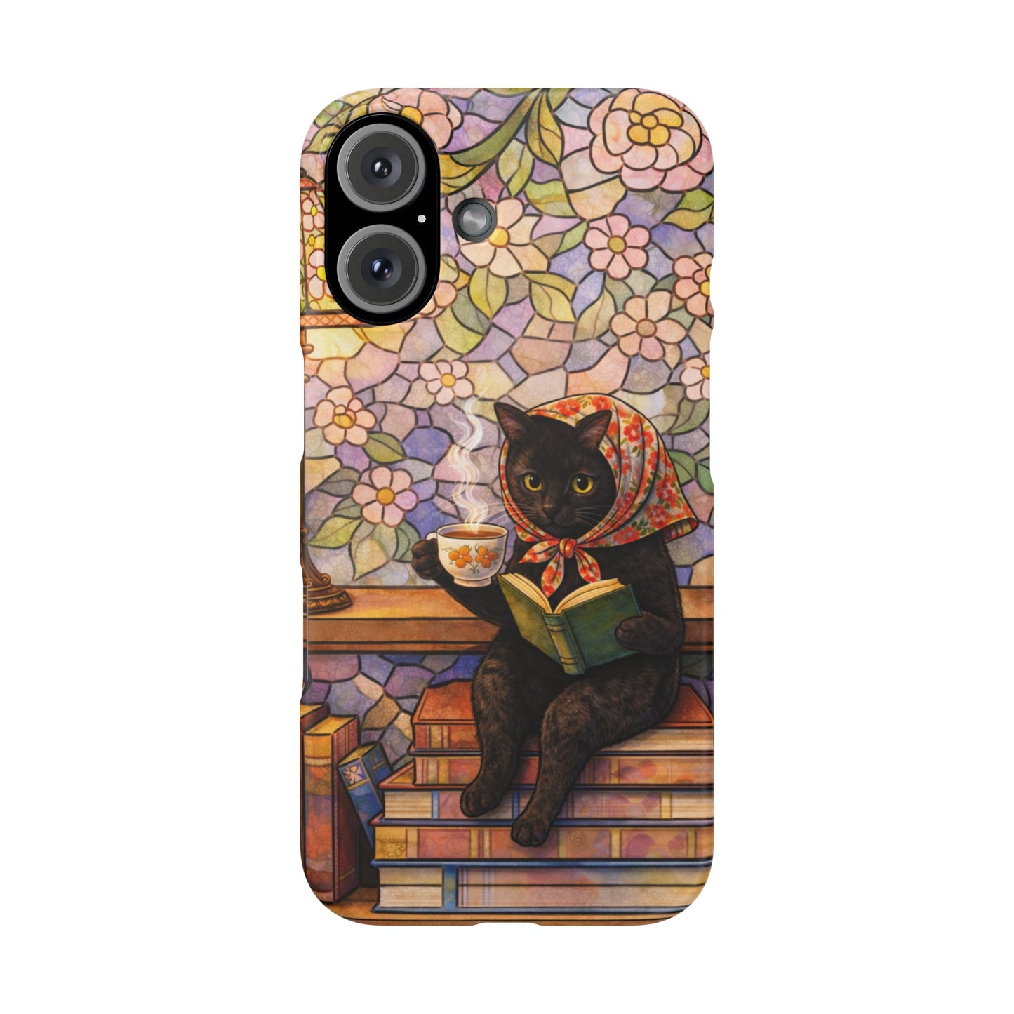 Babushka Cat Reads Artistic Literary Snap Phone Cases