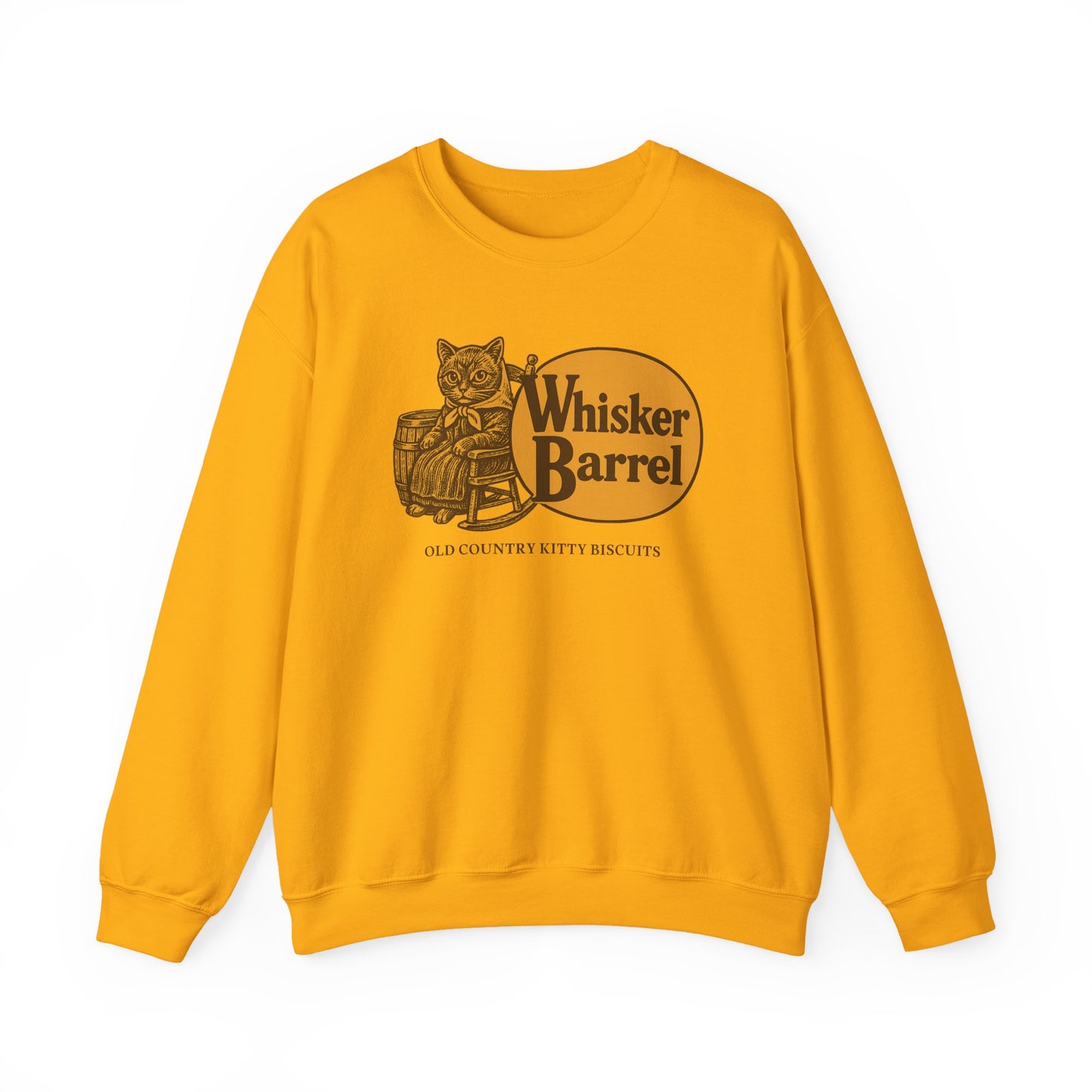 Babushka Cat Parody Whisker Barrel Logo Redesign CozyCrewneck Sweatshirt