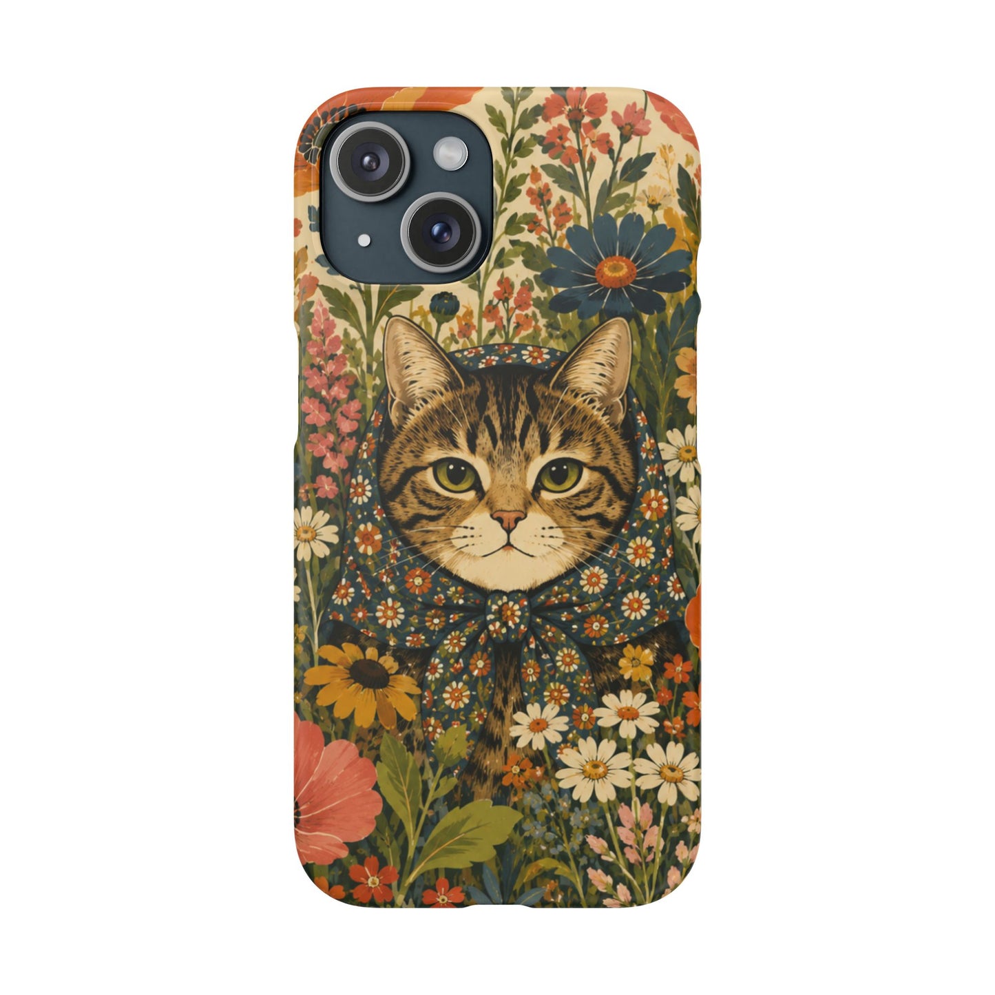 Babushka Cat Peeky Gardens Snap Phone Case