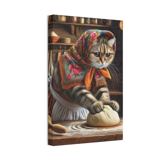 Babushka Cat Kneads Cat Wall Art