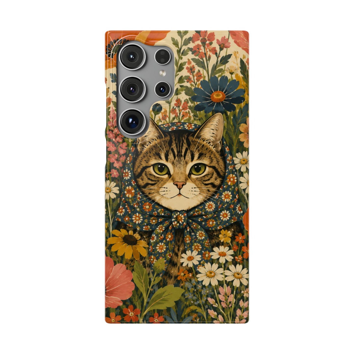 Babushka Cat Peeky Gardens Snap Phone Case