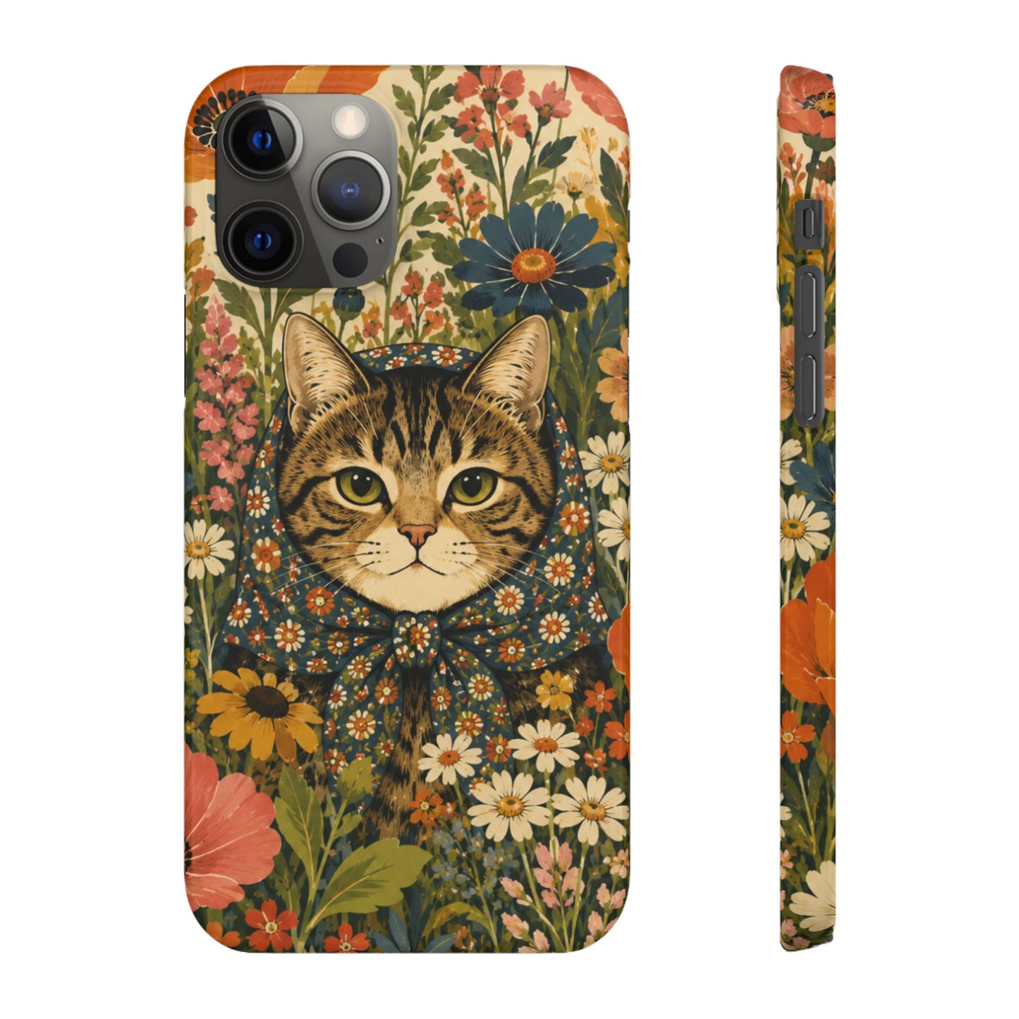 Babushka Cat Peeky Gardens Snap Phone Case