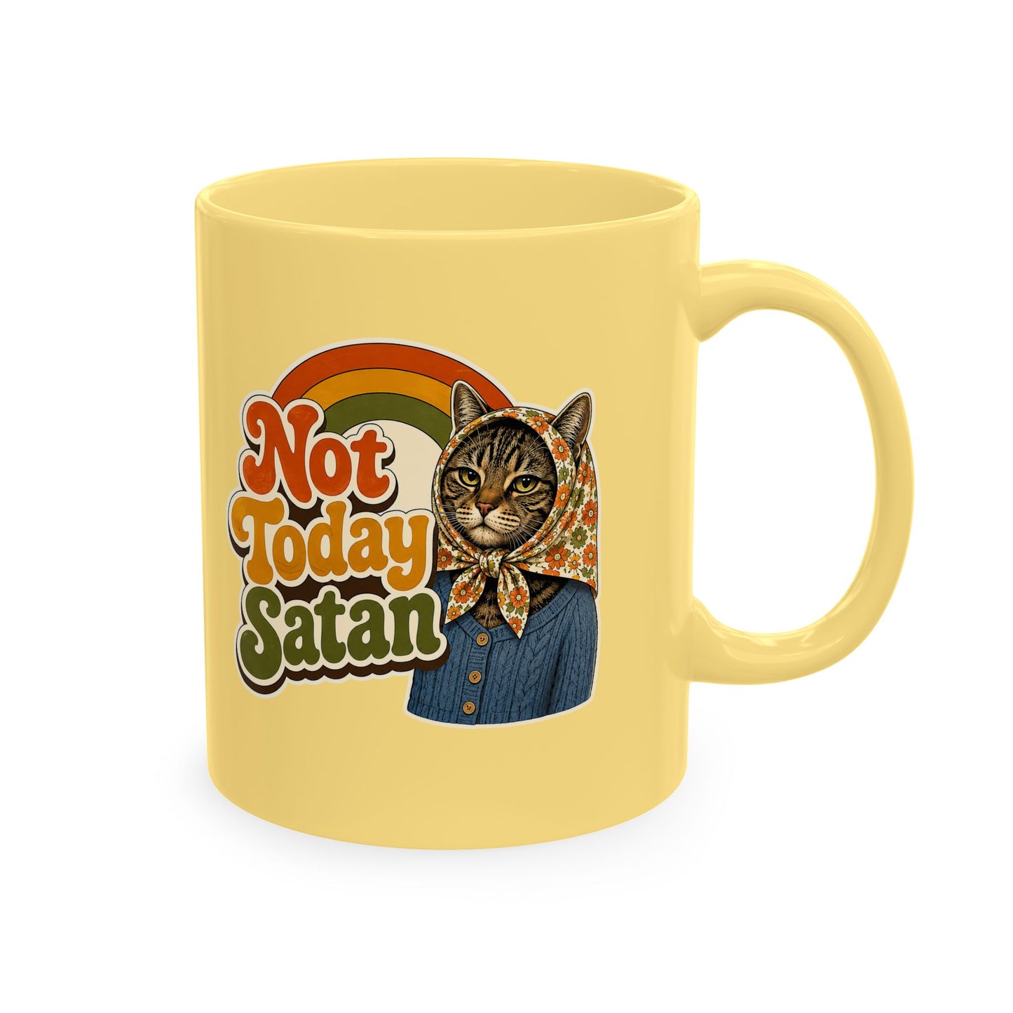 Babushka Cat-Not Today Satan-Traditional Ceramic Mug