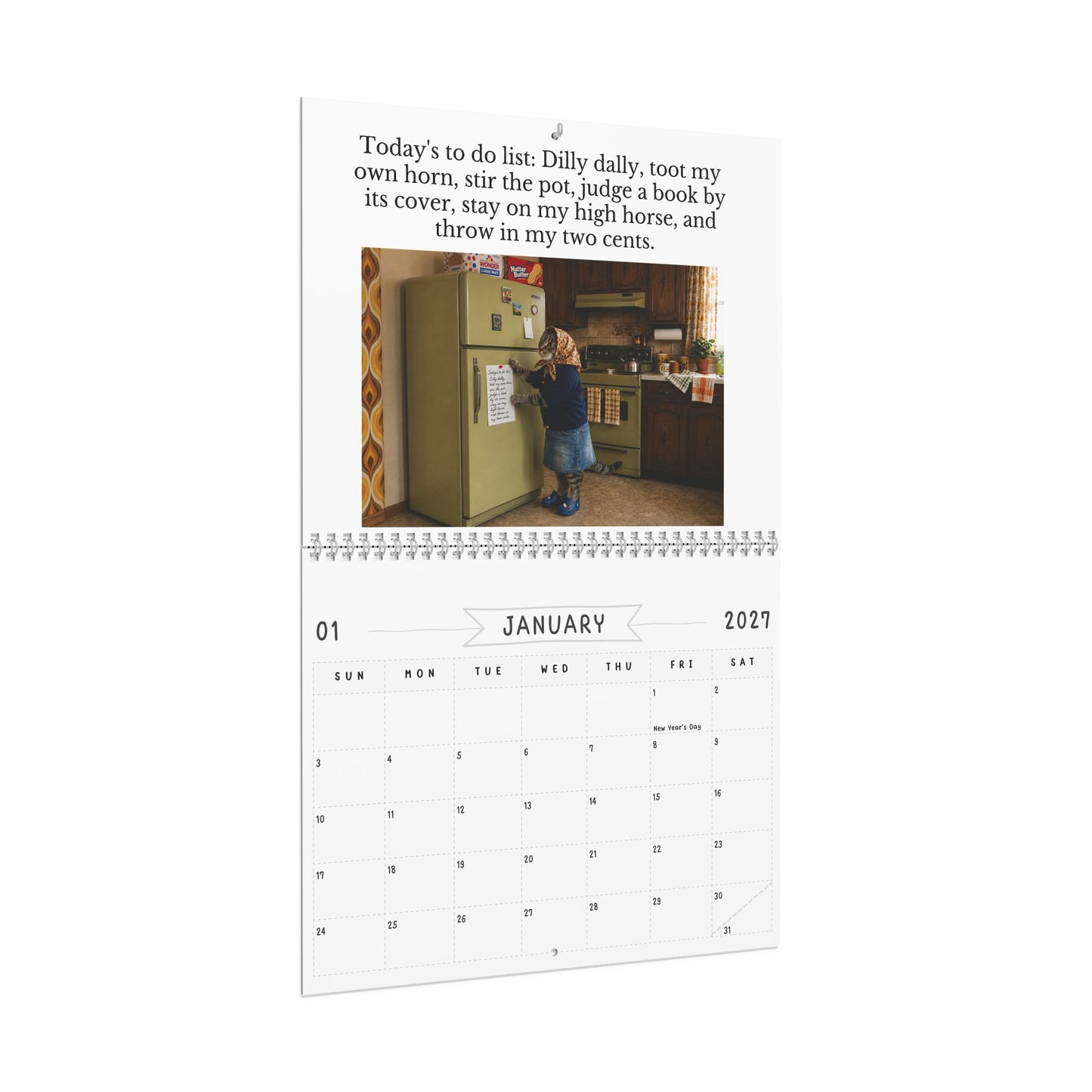 Babushka Cat 2027 Wall Calendar (2 Sizes)