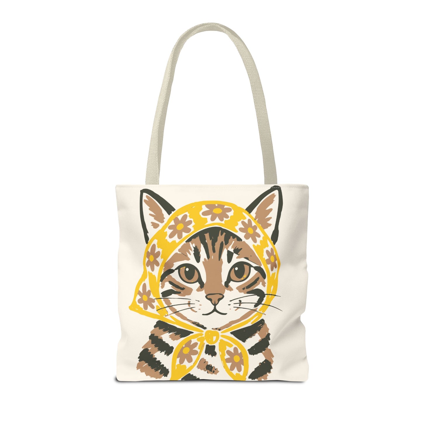Babushka Cat, Tabby Cat Tote Bag (AOP)
