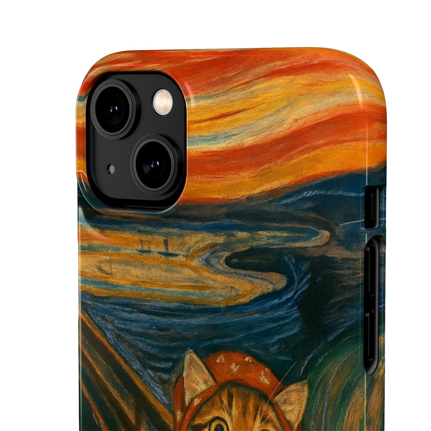 Babushka Cat x Edvard Munch The Scream Parody Art Snap Case