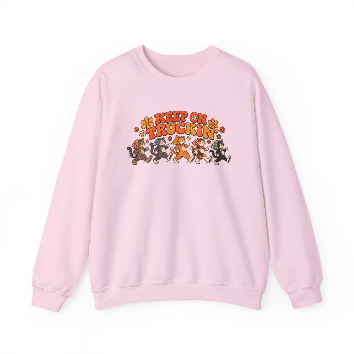 Babushka Cat Keep on Truckin' Unisex Heavy Blend™ Crewneck Sweatshirt