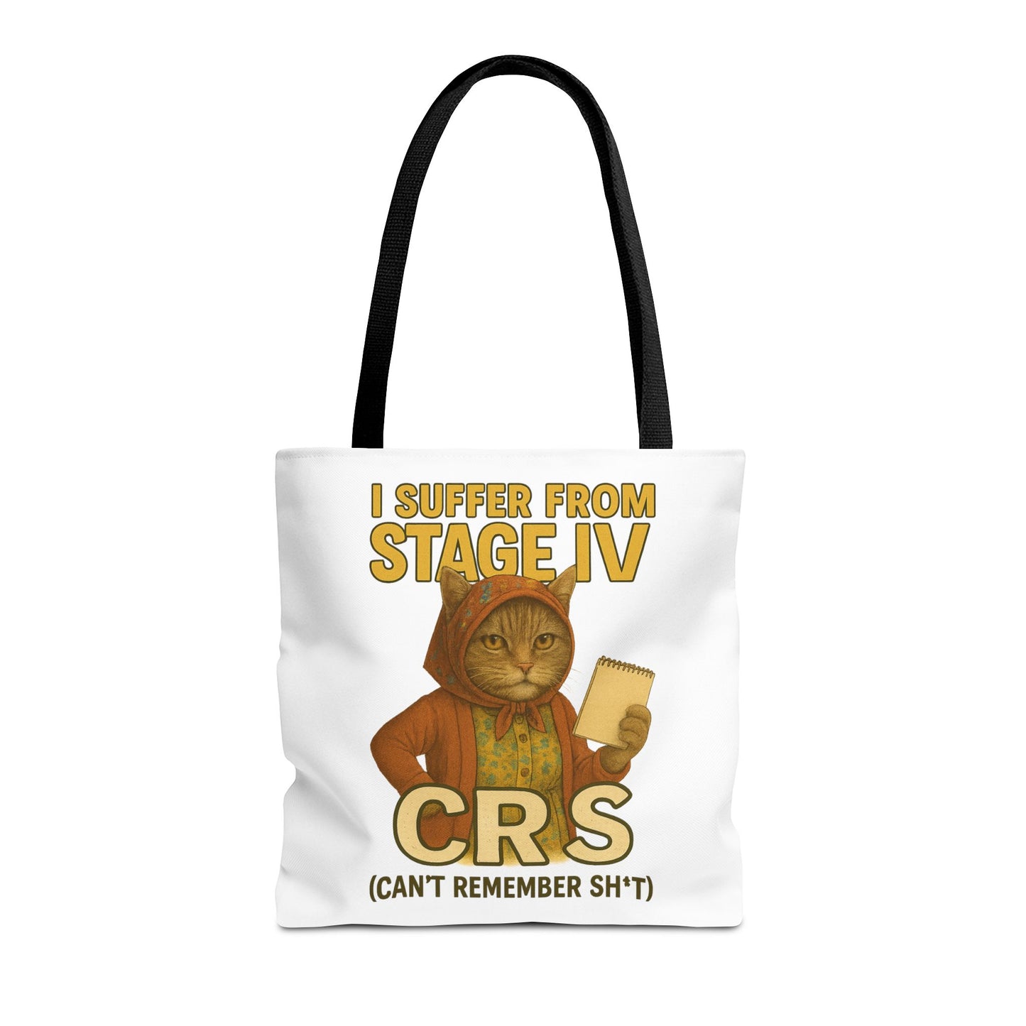 Babushka Cat Tote Bag, Aging Humor for Cat Lovers