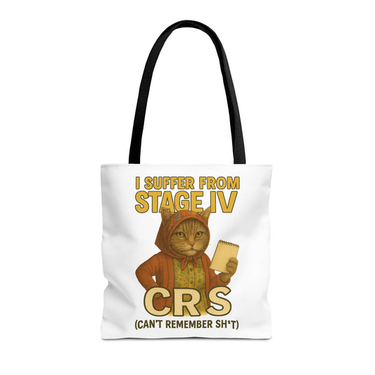 Babushka Cat Tote Bag, Aging Humor for Cat Lovers