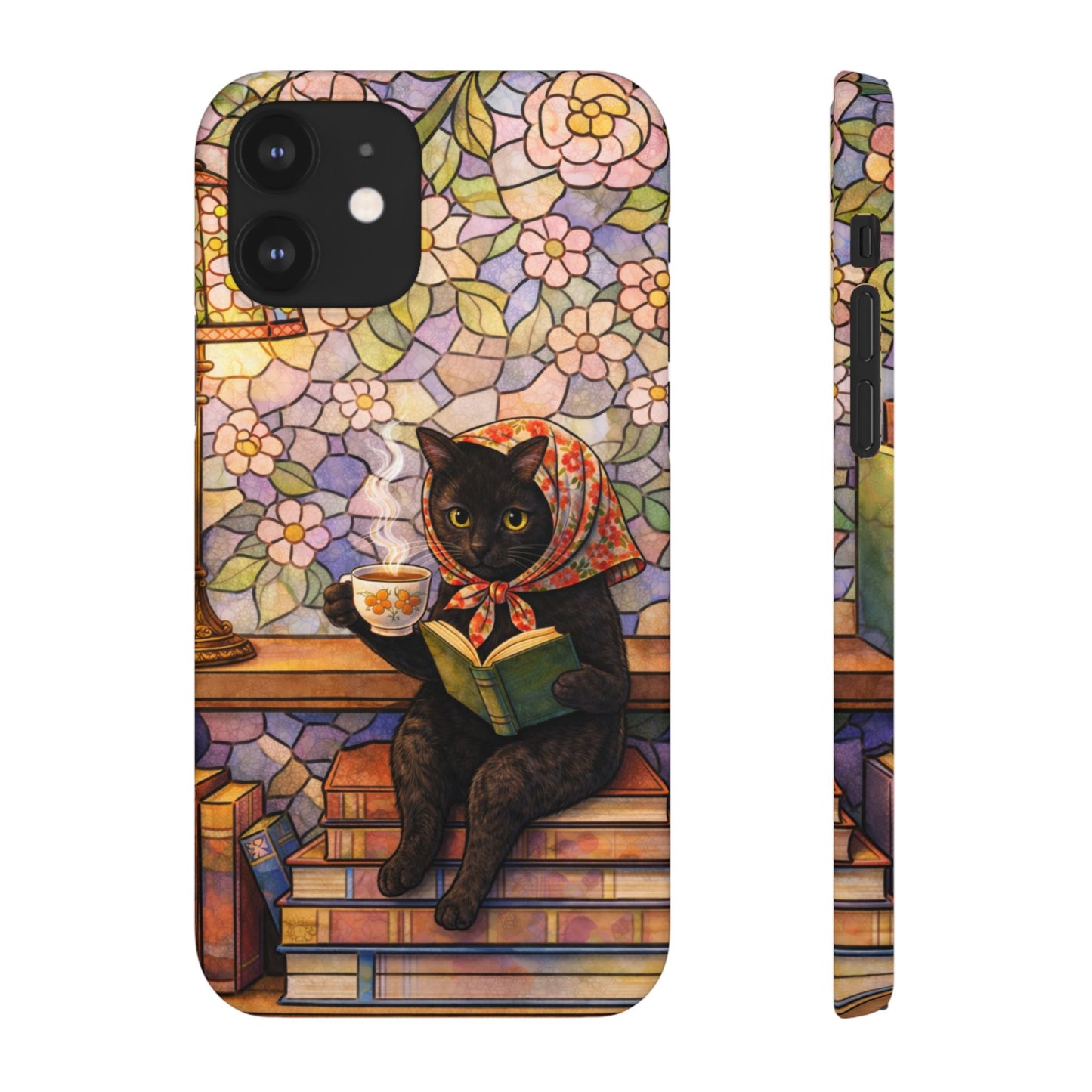 Babushka Cat Reads Artistic Literary Snap Phone Cases
