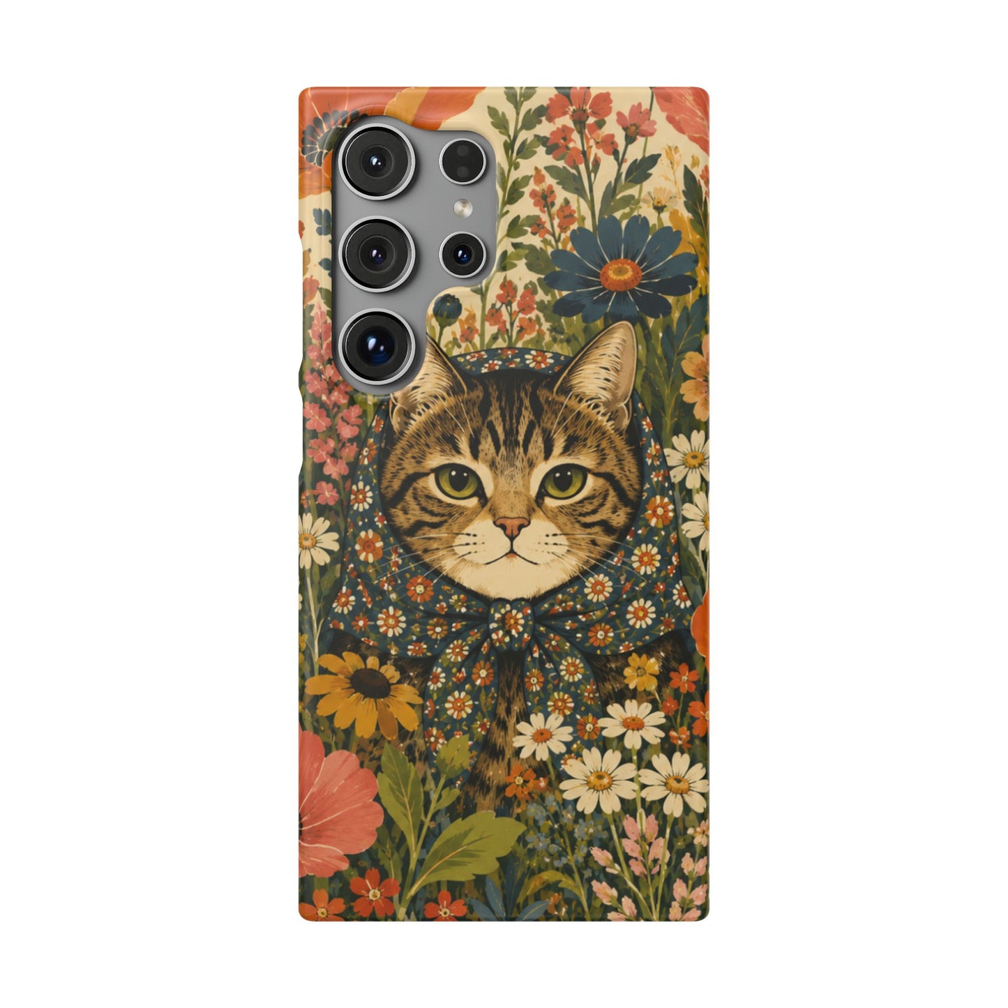 Babushka Cat Peeky Gardens Snap Phone Case