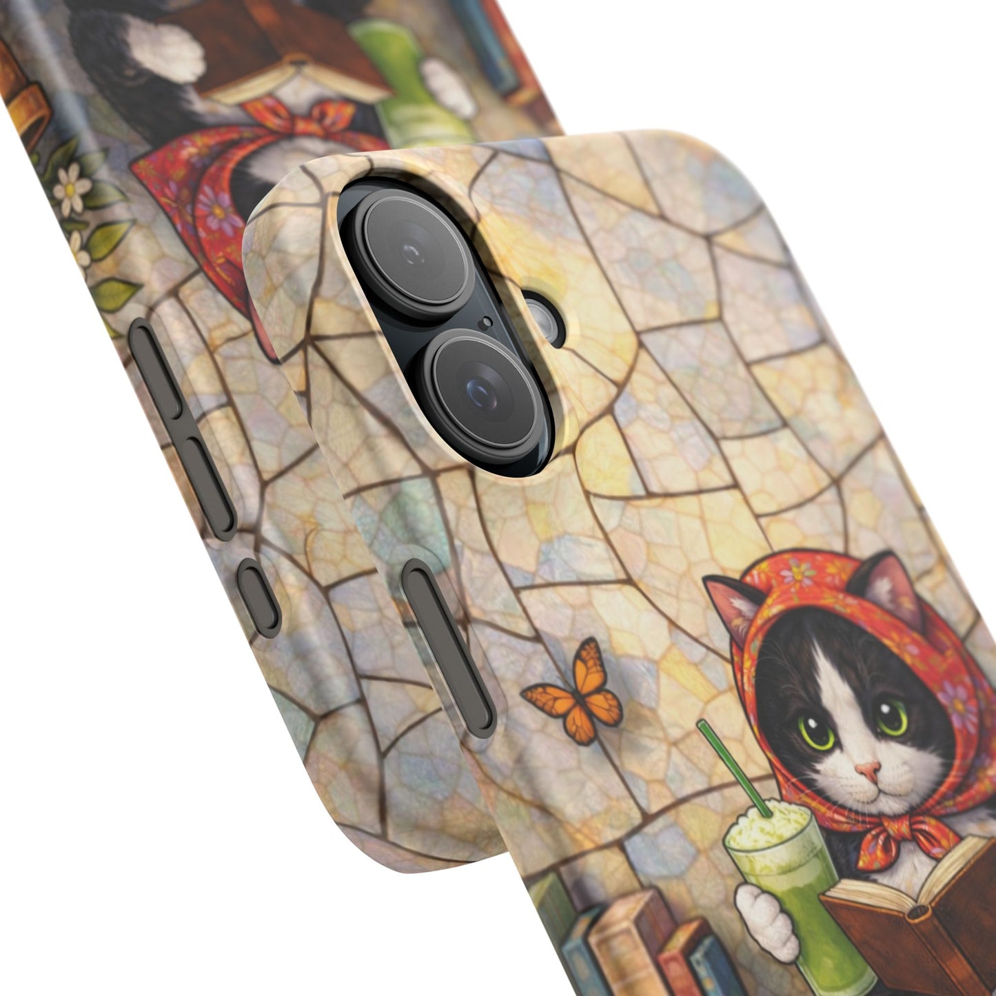 Babushka Cat Reads, Tuxedo Cat Literary Snap Phone Case
