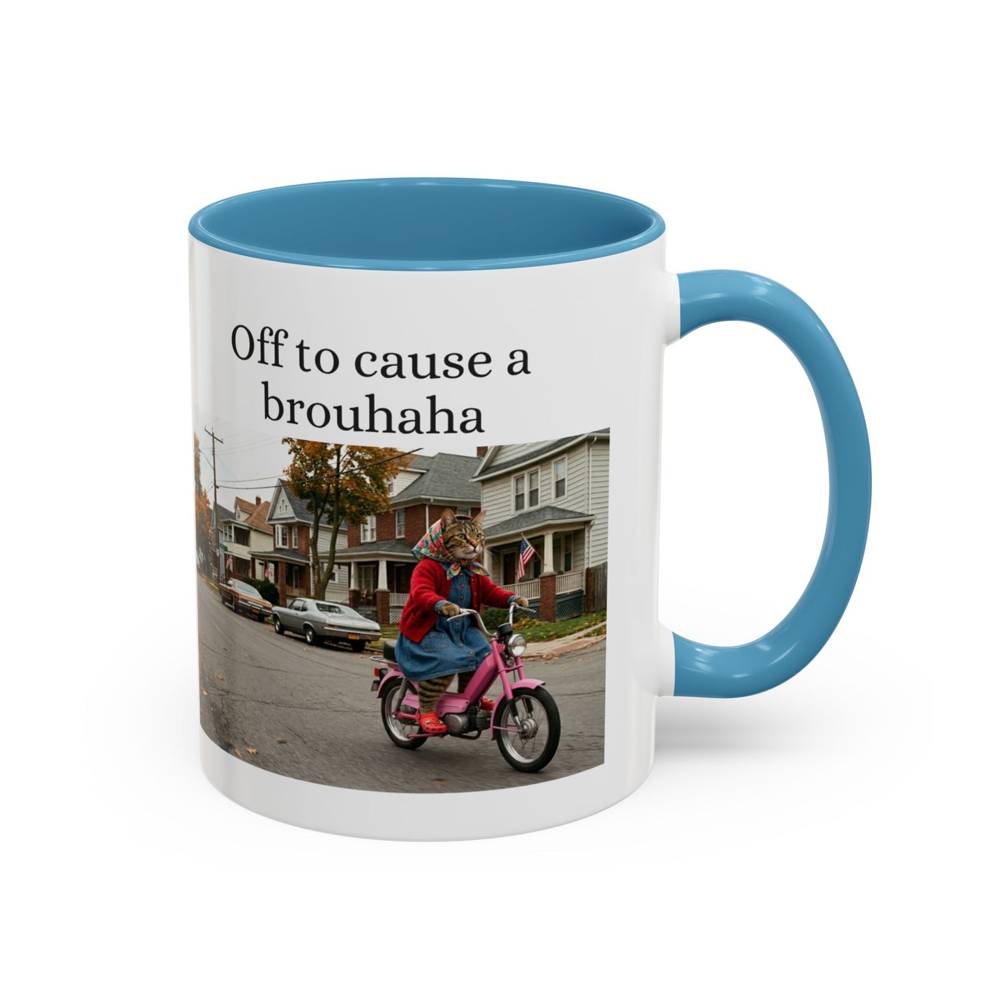 Off to Cause a Brouhaha Accent Coffee Mug (11, 15oz)