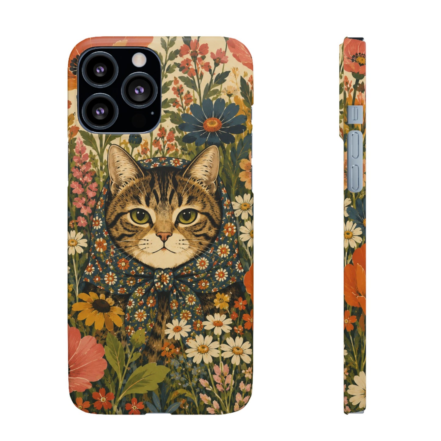 Babushka Cat Peeky Gardens Snap Phone Case