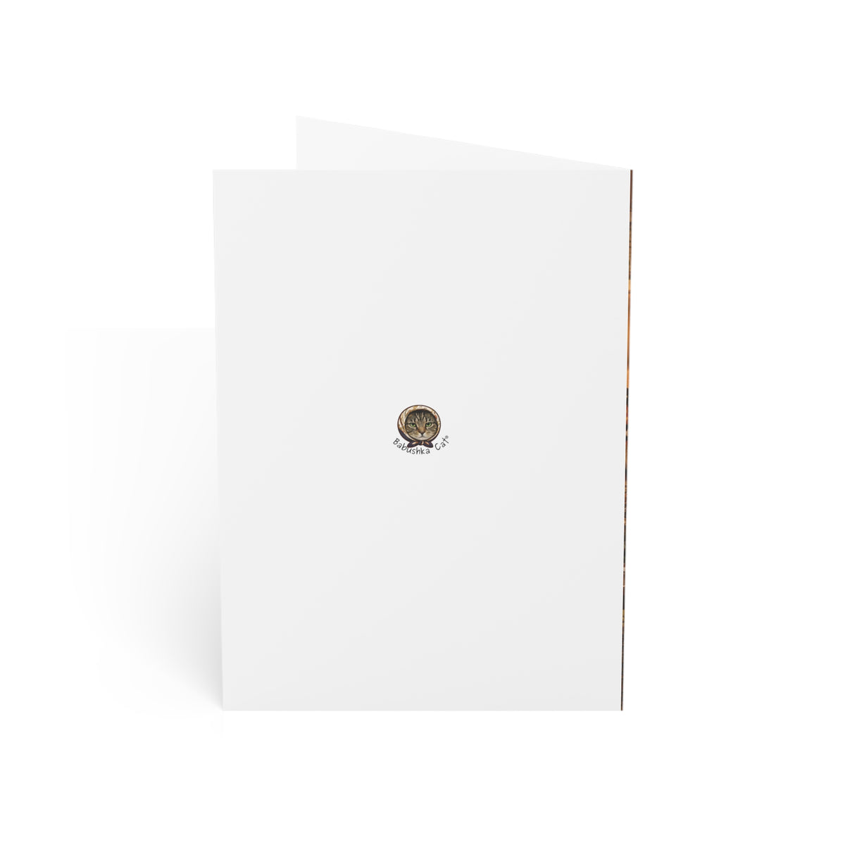 Babushka Cat Christmas Greeting Cards Set of 10-Blank Inside