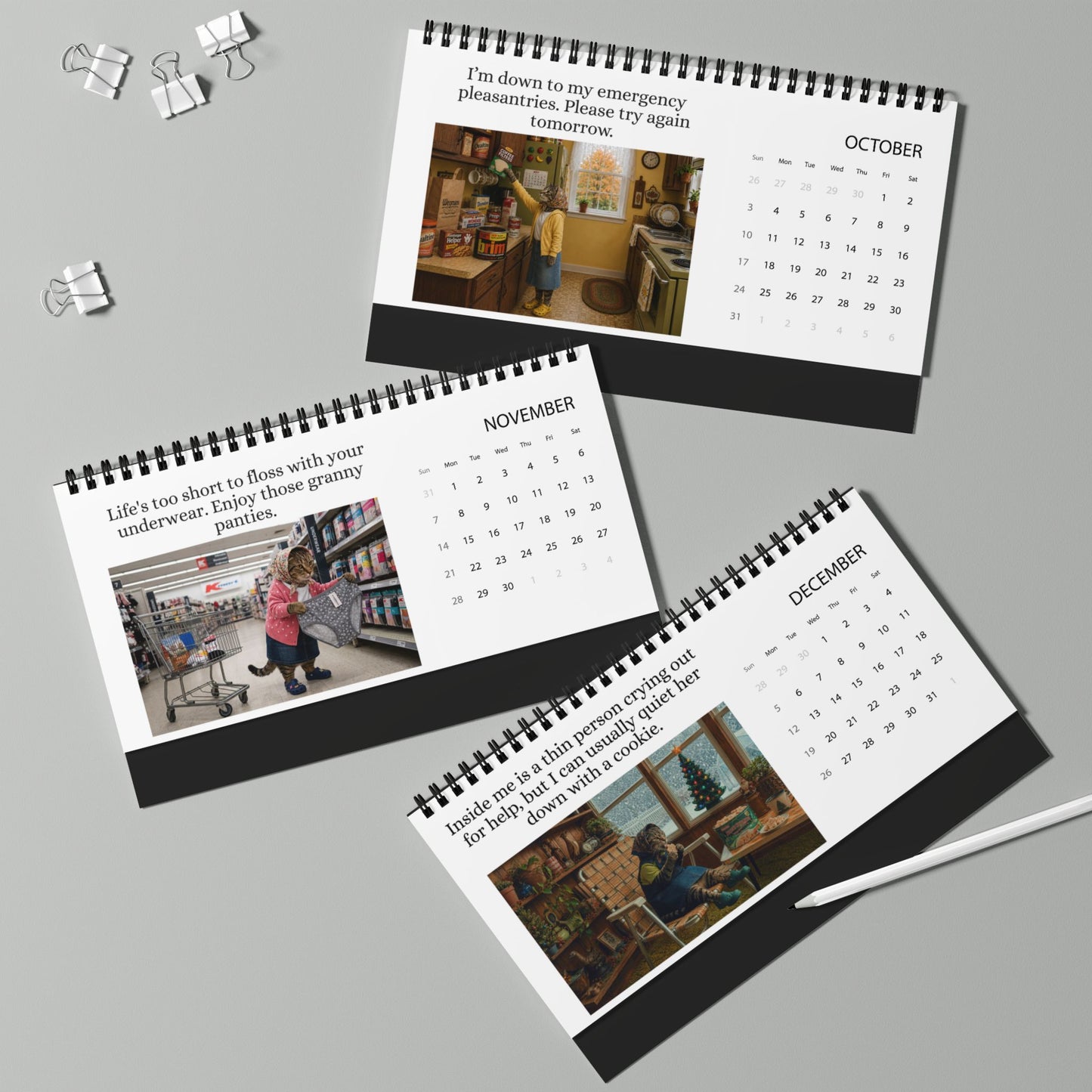 Babushka Cat 2027 Desktop Calendar