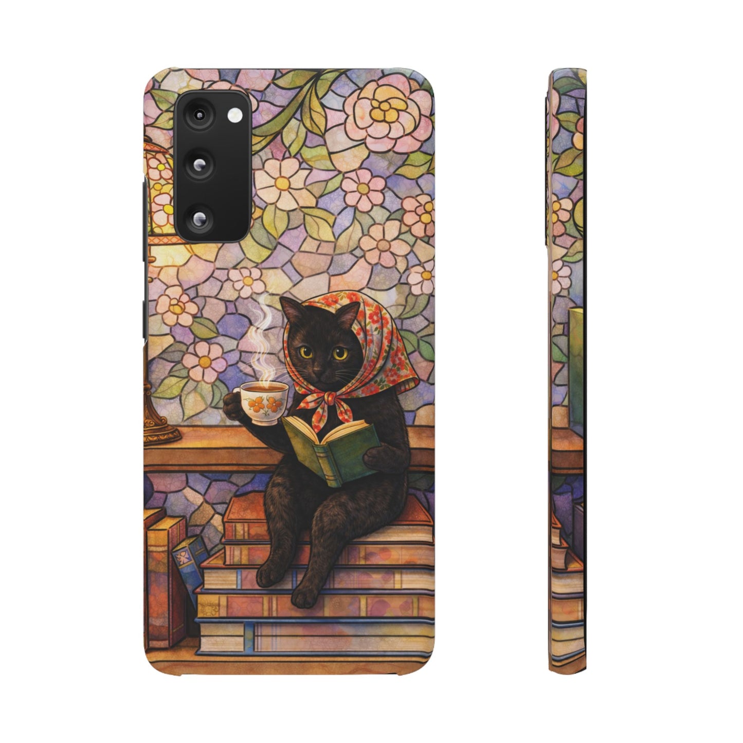 Babushka Cat Reads Artistic Literary Snap Phone Cases