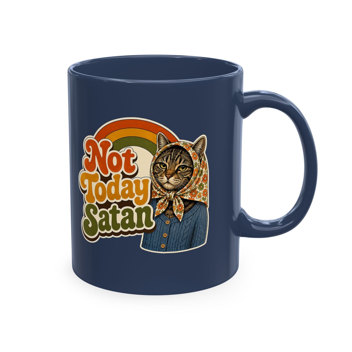 Babushka Cat-Not Today Satan-Traditional Ceramic Mug